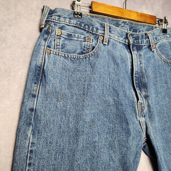 Levis 505 Jeans Mens 38x29 Blue Denim Zip Fly Straight Leg Classic 100% Cotton - Picture 12 of 16